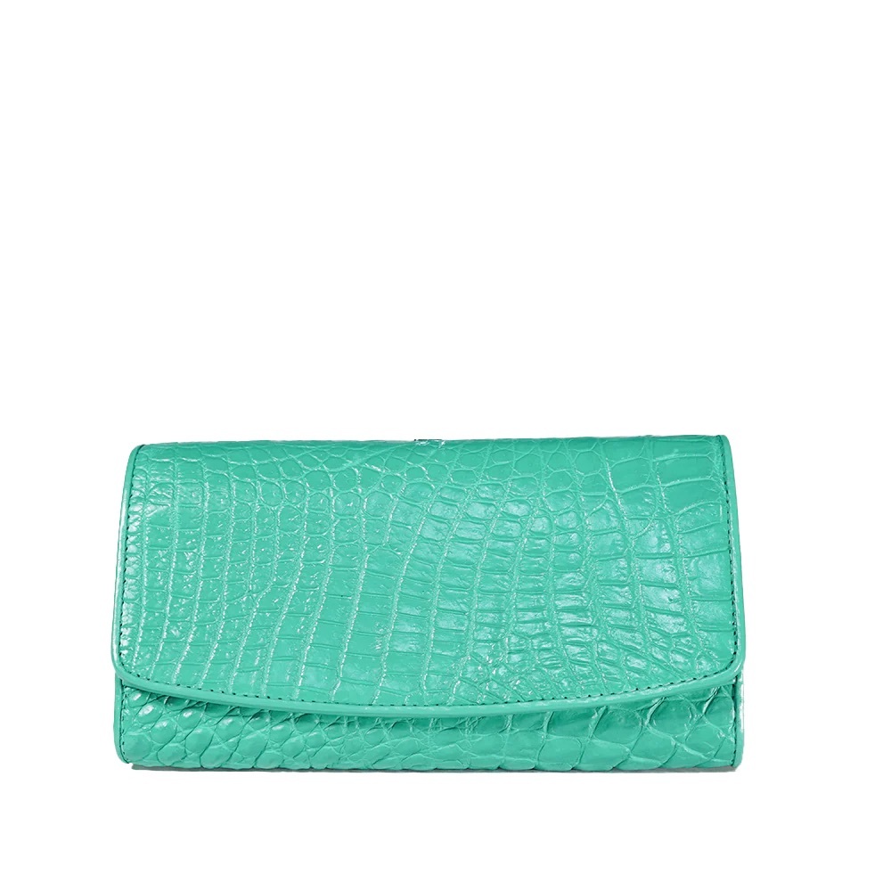 291. NWT WOMENS SHERRILL & BROTHERS ANNA GENUINE CROCODILE MAGNETIC SNAP WALLET